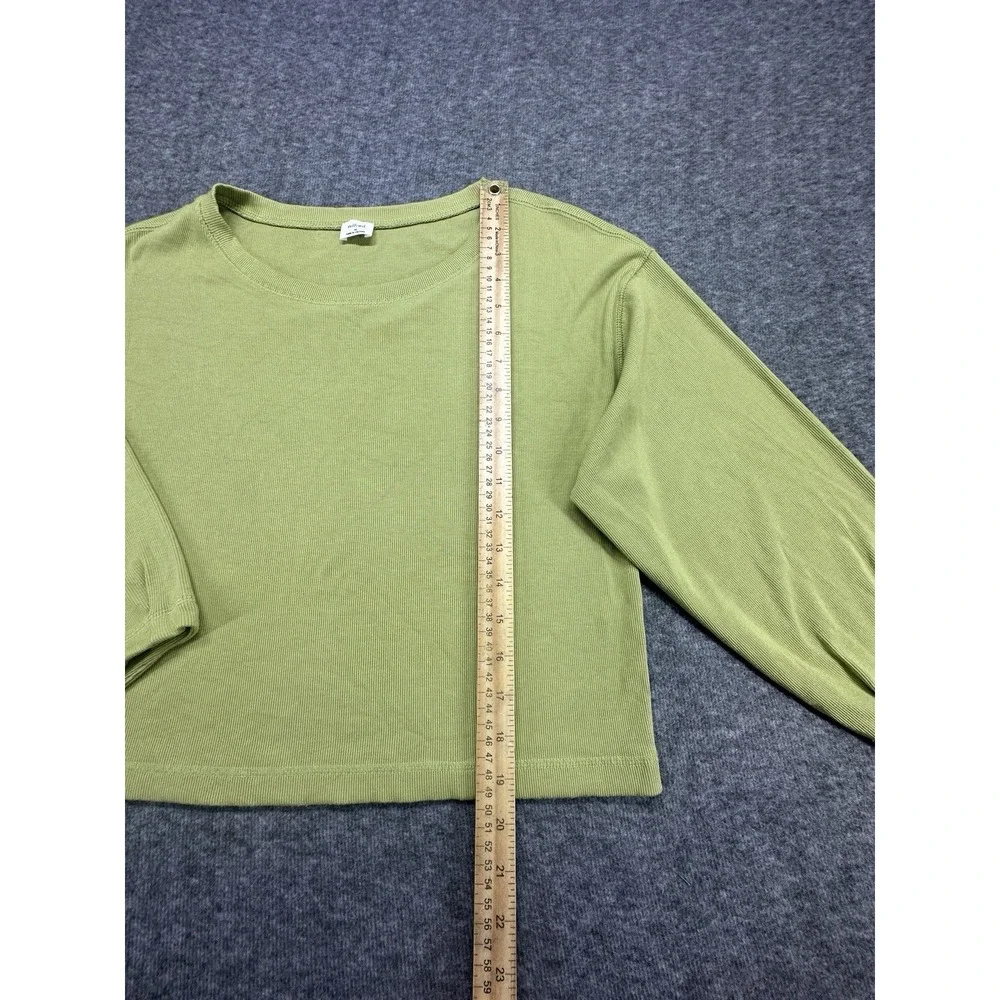 Aritzia‎ Wilfred Women Gabie Long Sleeve Tshirt Lime Green Size M